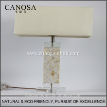 High Quality low price chinese seashell table lamps with crystal pedestal